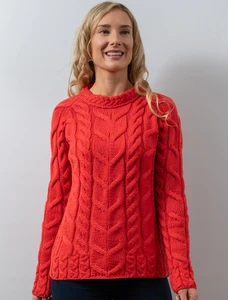 Cable Knit Aran - Coral