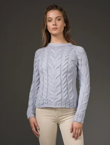 Cable Knit Aran - Blue Saili