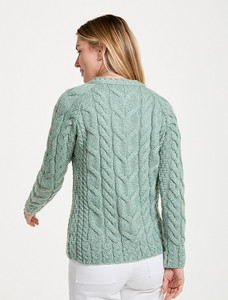 Cable Knit Aran - Sea Foam