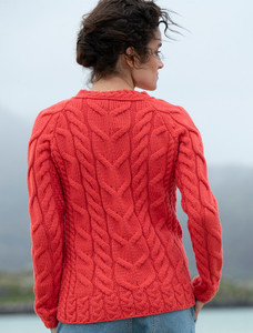 Cable Knit Aran - Coral