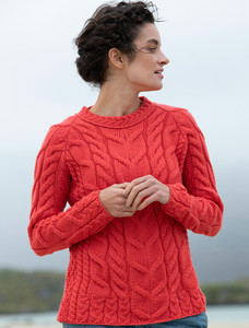 Cable Knit Aran - Coral