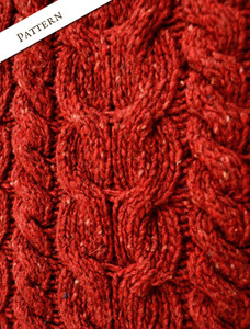 Pattern Detail of Wool Cashmere  Aran Cable Merino Sweater