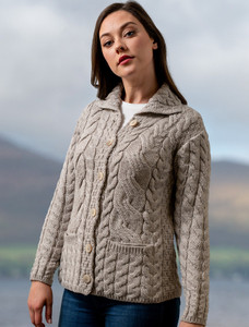 Cable Knit Button-Up Cardigan - Toasted Oat