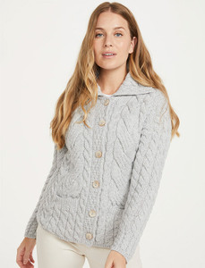 Cable Knit Button-Up Cardigan - Toasted Oat