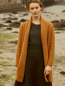 Textured Merino Cardigan - Golden Ochre