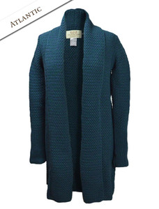 Textured Merino Cardigan - Atlantic