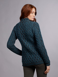 Plated Cardigan with Celtic Zip - Peacock Mix 