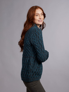 Plated Cardigan with Celtic Zip - Peacock Mix