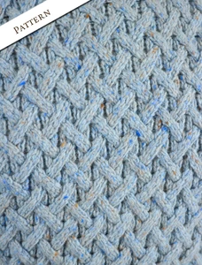 Pattern Detail of Wool Cashmere Aran Trellis Sweater