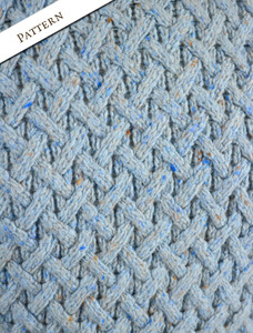 Pattern Detail of Wool Cashmere Aran Trellis Sweater