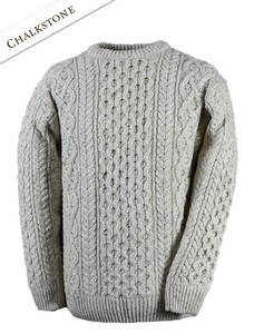 Wool Cashmere Aran Sweater - Chalkstone
