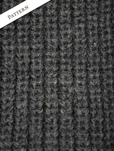 Pattern Detail of Fisherman's Merino Ribbed Turtleneck Sweater