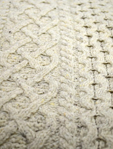 Wool Cashmere Aran Throw - Chalkstone