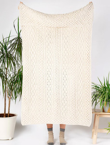 Wool Cashmere Aran Throw - Chalkstone