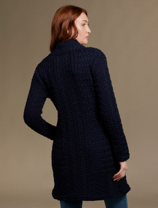 Trellis Aran Coat - Navy