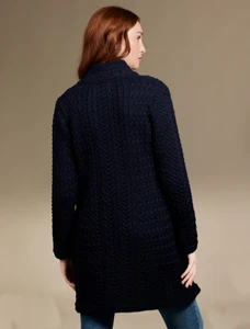 Trellis Aran Coat - Navy