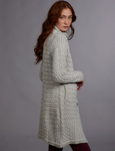 Trellis Aran Coat - Silver Marl