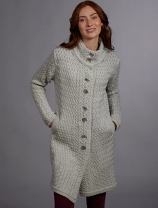 Trellis Aran Coat - Silver Marl