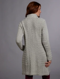 Trellis Aran Coat - Silver Marl