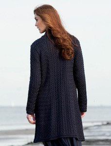 Trellis Aran Coat - Navy