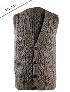 Men's V-Neck Waistcoat - Wicker