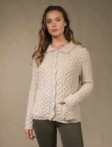 Ladies Merino Button Cardigan - Parsnip