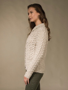 Ladies Merino Button Cardigan - Parsnip