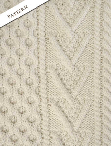 Pattern Detail of Handknit New Wool Honeycomb Stitch Aran Sweater