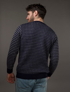 Norwegian Sweater - Navy/White