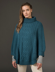 Super Soft Poncho Rib Neck - Teal