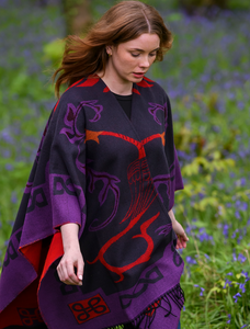 Book Of Kells Celtic Shawl - Purple Tones