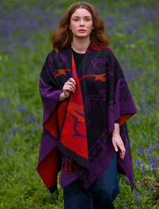 Book Of Kells Celtic Shawl - Purple Tones