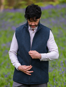 James Wool Tweed Bodywarmer - Navy