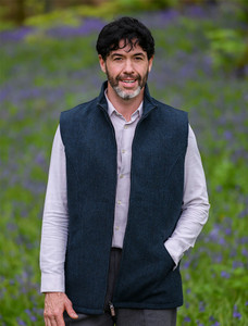 James Wool Tweed Bodywarmer - Navy