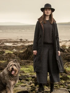 Erin Ladies Waterproof Long Riding Coat - Heritage Navy