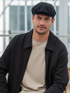 Irish Linen Flat Cap - Black 