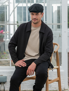 Irish Linen Flat Cap - Black 