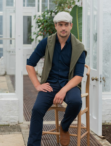 Irish Linen Flat Cap - Natural