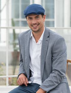  Irish Linen Flat Cap - Light Blue