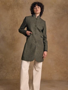 Pamela Magee Donegal Tweed Coat - Moss Herringbone