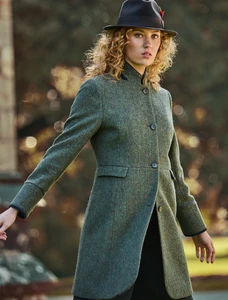 Pamela Magee Donegal Tweed Coat - Moss Herringbone