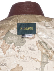 Shackleton Blue Herringbone Jacket With Cable Knit Sleeve