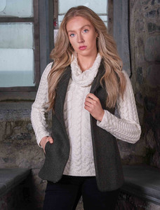 Ladies Irish Green Tweed Gilet