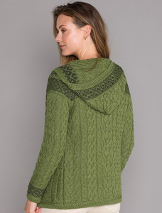 Fairisle Knit Hoodie - Grass Green