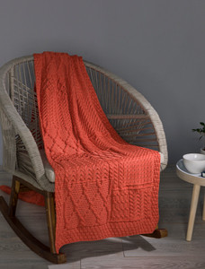 Merino Aran Patchwork Runner - Autumn Leaf