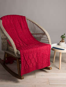 Merino Aran Patchwork Runner - Chillipepper