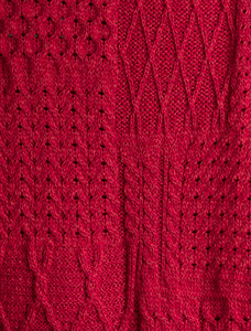 Merino Aran Patchwork Runner - Chillipepper