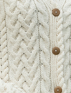 Super Soft V-Neck Button Up Cable Knit Cardigan - Detail