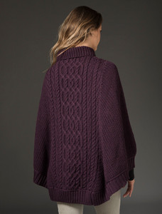 Super Soft Poncho Rib Neck - Damson