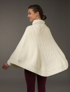 Super Soft Poncho Rib Neck - White